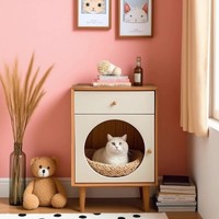 Table de chevet moderne intelligente pour chat, meuble d'appoint 2-en-1 pour animaux de compagnie avec tiroir pour salon, faible MOQ, vente en gros