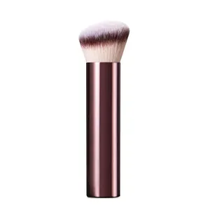 Luxuriöse einfache einzelne Make-up-Bürste Aluminium griff weiches veganes Haar Single Foundation Rouge Pinsel