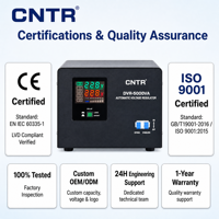 Régulateur de tension automatique monophasé de type relais CNTR DVR-5000VA 4000W avec bypass et détection de traversée du zéro (AVR) pour climatiseur