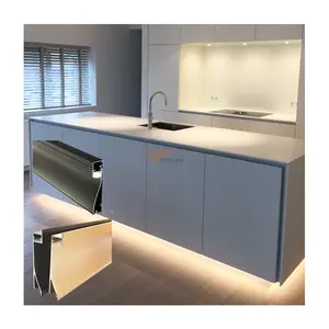 Foshan metal lineal de aluminio pared lateral empotrada montado rodapié LED tablero de línea para gabinete Cocina