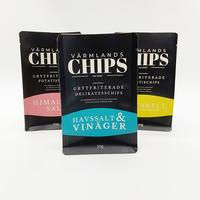 Sachets plats en kraft blanc refermables en gros personnalisés pour les chips, emballage personnalisé écologique imprimé