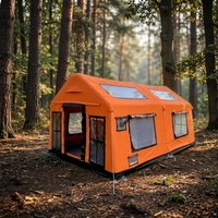 Tente de camping familiale gonflable quatre saisons, imperméable, en tissu Oxford, portable, luxe, ouverture automatique rapide, durable