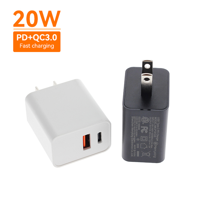 Dual USB a Power Adapter USB-C Free Sample Custom Oem Pd18w PD20w for Apple Fast Phone Charger for Iphone 11 12 Pro Mobile Phone
