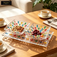 Plateau en verre tissé coloré FLVC Factory Crystal Glass, plateau à fruits, bol en verre, plateau à fruits pour noix, bonbons, décoration de table à la maison