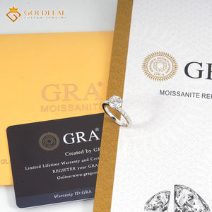 Anillo de joyería personalizado Goldleaf, plata S925, piedra de moissanita redonda de 1ct, 2ct, 3ct, D VVS. - Product Image 2