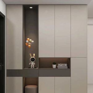 ตู้ไม้ทางเข้าแบบหรูหราน้ำหนักเบาทันสมัยตู้ไม้สำหรับห้องนั่งเล่นเฟอร์นิเจอร์ประตูทางเข้าแบบกำหนดเองหรูหรา - Product Image 1