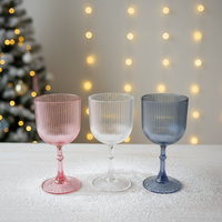 Gobelets en plastique, verres à pied vintage, gobelets à eau réutilisables incassables en vrac pour les fêtes