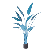 Fábrica de Guangdong, venta al por mayor, plantas de Palma de bonsái artificiales coloridas verdes decorativas para interiores, árbol de plátano de viajero falso con maceta