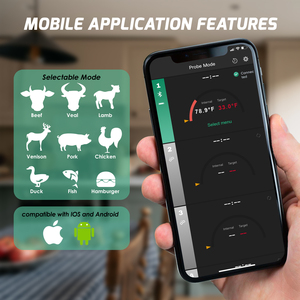 Termómetro Inalámbrico para Cocina con Monitoreo Remoto de 16 pies, Termómetro Digital para Carne para Asar a la Parrilla y Asador Giratorio - Product Image 3