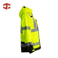 Veste de sécurité imperméable haute visibilité classe 2 pour femmes JIADE, vêtements de travail réfléchissants avec capuche pour les ouvriers du bâtiment
