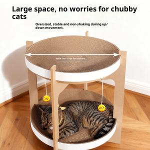 Nieuwe Milieuvriendelijke Moderne Dubbellaagse Kattenkrasplank Kattenhuis Duurzaam Krasbestendig Slotrand Voor Het Hele Seizoen Gegolfd - Product Image 2