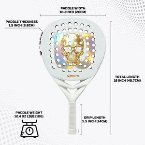 Raqueta de Pádel de Carbono Profesional Qingyu, Diseño Personalizado, Venta Caliente, Raqueta de Pádel de Fibra, Las Mejores Raquetas de Pádel para Niños - Product Image 6