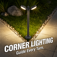 Lampe de balise LED extérieure à double tête 36W en aluminium moulé sous pression pour éclairage commercial de parcs, allées et aménagements paysagers