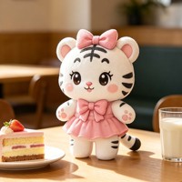 Peluche personnalisée de qualité supérieure, adorable tigre blanc, jouet en peluche pour enfant, design de personnage original, peluches