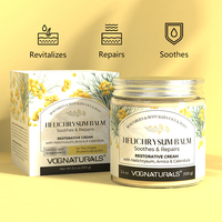 Baume Apaisant Végétalien OEM à l'Hélichryse, Crème Visage Sans Silicone au Calendula et à l'Arnica pour Réparer les Rougeurs et Anti-Rides