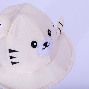 Children's Spring Autumn Striped Breathable 100% Cotton Windproof Outdoor Sunscreen <strong>Sunhat</strong> for Boys Girls Cartoon <strong>Baby</strong> Fisherman - Product Image 4