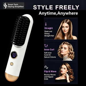 Peigne chauffant portable de haute qualité, mini lisseur de barbe en céramique ionique, brosse lissante anti-brûlure pour cheveux, idéal pour les voyages - Product Image 3