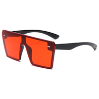 Lunettes de soleil rectangulaires oversize sans monture pour femme, dégradées, protection UV400, idéales pour l'été et les voyages