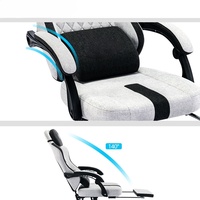 Silla de Juego Ergonómica con Reposapiés, Piel Sintética, Giratoria, Reclinable y con Reposabrazos Extensibles, Base de Acero para Oficina en Casa