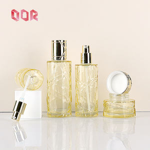 Ensemble de cosmétiques personnalisés, flacon de 40 ml, 100 ml, 120 ml, 50 g, flacon compte-gouttes pour huile, avec tête de pompe dorée, flacon et pot en verre - Product Image 1