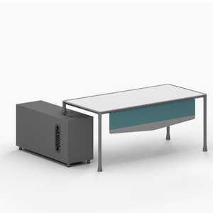 Modern Luxury Executive L-Shaped <b>Office</b> Desk Wooden <b>Table</b> With Iron Material for Home School or Hospital <b>Office</b> Furniture - Product Image 4