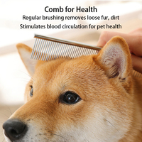 Peigne démêlant professionnel pour animaux de compagnie, en acier inoxydable, à picots denses, brosse démêlante pour poils longs, outil de retrait des poils sous-panneaux pour chats et chiens