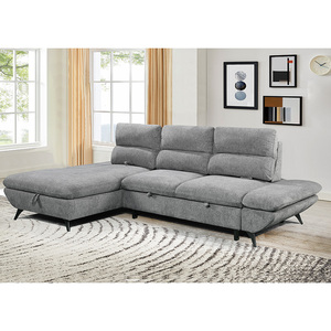 Divano letto angolare funzionale con sistema di stoccaggio a estrazione, design europeo OEM, economico, simile a Icon, Made in China, per ufficio. - Product Image 4
