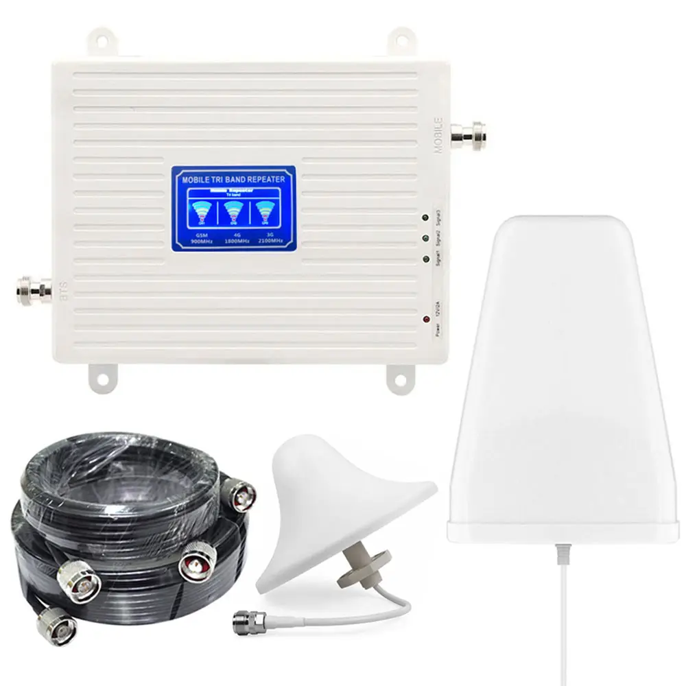 Hot sale 900mhz 1800mhz 2100mhz cell phone signal booster for 2G 3G 4G