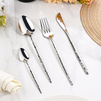 Ensemble de couverts en acier inoxydable 18/10, 4 pièces, ensemble de couverts pour restaurant et fête, ensemble de couverts modernes nordiques