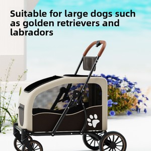 Multi-functional Carbon Steel Pet <strong>Stroller</strong> for Medium-Large <strong>Dogs</strong> Foldable Portable Outdoor Carrier Cross-Border Ready (Model - Product Image 4