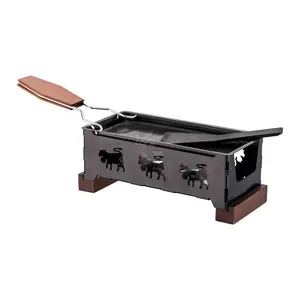 Chocolade Raclette Party Grill Met 6 Stuks Rvs Lazy Susan