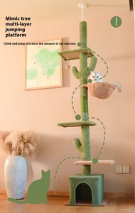 Trong Nhà Cao Sang Trọng Mèo Cây Gỗ Mèo Tháp Có Thể Điều Chỉnh Chiều Cao Mèo Condo Sisal Gãi Bài Lớn Sàn Trần - Product Image 5