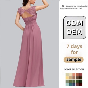 Abito Lungo <span class=keywords><strong>da</strong></span> Cerimonia in Chiffon Elegante <span class=keywords><strong>e</strong></span> Sottile, Personalizzabile ODM, per <span class=keywords><strong>Damigelle</strong></span> <span class=keywords><strong>e</strong></span> Matrimoni - Product Image 2