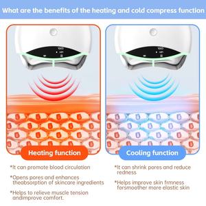 Appareil de massage facial et cervical chauffant et rafraîchissant Gua Sha, microcourant pour le raffermissement du visage avec 7 lumières de thérapie cutanée - Product Image 3