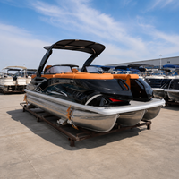 Bateau ponton en aluminium Rapid de 22 pieds avec salon avant et table, console de luxe en option avec écran, hauteur de 2795 mm, pêche à la traîne en option