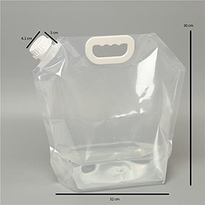 Sac d'eau pliable durable de 3 L en plastique transparent pour le stockage d'eau minérale et de bière – Contenant d'eau sécurisé pour le randonnée - Product Image 5