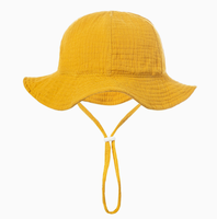 Sombrero de Bebé de Algodón Transpirable, Doble Capa, Protección Solar, Gorra de Verano para Bebés, Diseño con Botón Ajustable, Sombrero para Pesca y Viajes