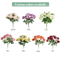 Fabricant OEM de fleurs artificielles, fleurs réalistes, rose Austin, fleur artificielle pour mariage, fleur violette