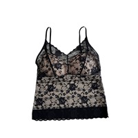 Prix usine OEM : Camisole élégante en dentelle et maille transparente, à bretelles spaghetti, avec bonnets fixes et rembourrés, pour soirées, sorties nocturnes et rendez-vous galants