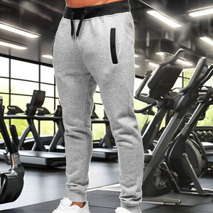 Pantalones Deportivos de Poliéster/Algodón para Hombre, Formales, Cómodos, de Alta Calidad, Cintura Elástica, Lisos, Teñidos, Transpirables, para Gimnasio, Correr, Fitness - Product Image 2