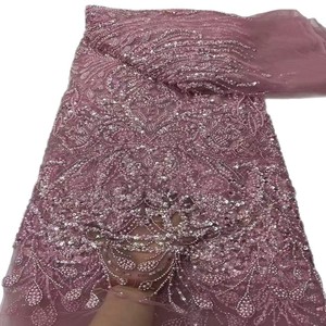 Tessuto in Pizzo con <span class=keywords><strong>Paillettes</strong></span> e Perline Ricamate, Stile Europeo e Americano, Lussuoso Tessuto in Rete per Abiti da Sposa e da Sera, Motivo Floreale - Product Image 5