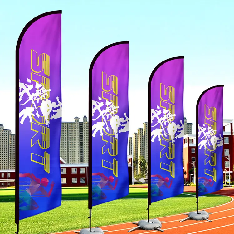 Sunshine 2.8m Promotional Advertising Custom Teardrop Feather Flags Banners With Flag Pole For Sale