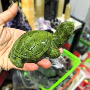 Nouveautés Figurines d'Animaux Tortue Sculptée en Pierre de Cristal de 11 cm Statues de Tortue en Cristal de <span class=keywords><strong>Jade</strong></span> Vert Naturel pour Décoration - Product Image 6