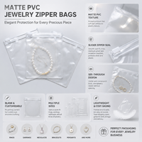 Sac à fermeture éclair coulissante en PVC transparent avec logo personnalisé, recyclable, emballage transparent pour bijoux, boucles d'oreilles, colliers