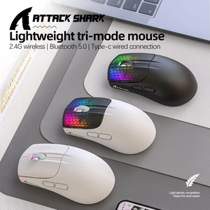 Souris de jeu Attack <span class=keywords><strong>Shark</strong></span> X5 légère, 3 modes, filaire BT, sans fil 2.4G, RGB - Product Image 5