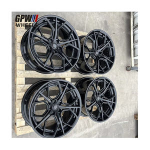 Rines Deportivos Negros Brillantes de Cinco Radios, de Dos Piezas, Forjados en Aleación de Aluminio, para Autos, Personalizados, para Modificación de Sedanes - Product Image 3