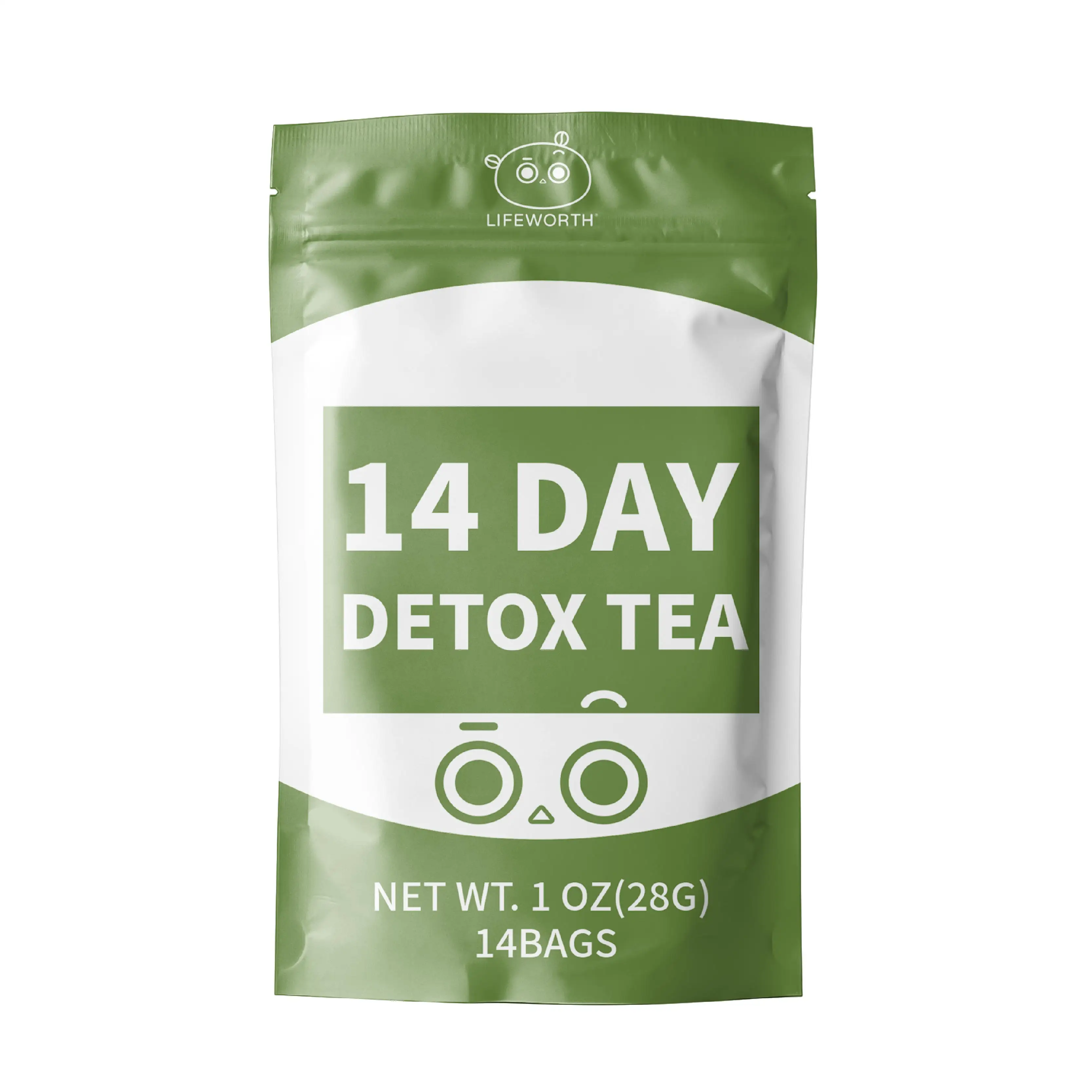 LIFEWORTH Eigenmarke 14 Tage Entgiftung Tee Kraut mit grünem Tee für Gewichtskontrolle Darmreinigung