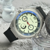 Nouveau trois yeux Six aiguilles personnalité tendance luxe en acier inoxydable Seiko 42mm montre pour hommes lumière bleue mouvement à Quartz décontracté