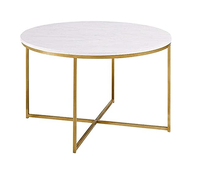 Table basse ou de thé en acier inoxydable, ensemble de meuble simple, moderne, doré et rond, pour salon, luxe, table centrale latérale