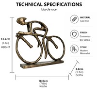 Ornements minimalistes en fer forgé pour vélos de route, sculptures de cyclisme, objets d'art sportifs inspirants pour les passionnés de cyclisme et décoration de bureau